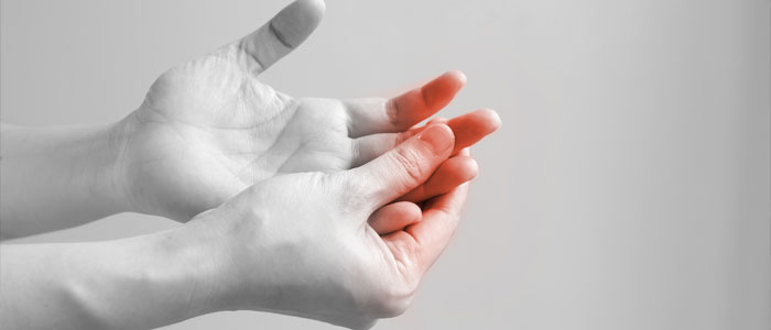 person with peripheral neuropathy in hands